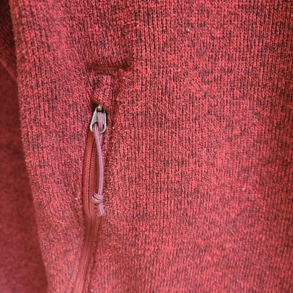 The North Face Mens Knit Jacket Full Zip Pockets Outdoor Maroon Size L - Picture 7 of 10